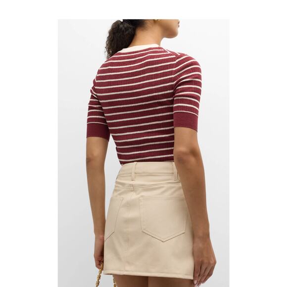 ALC Fisher Pleated Top in White & Syrah XS - Picture 5 of 6